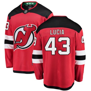 Breakaway Fanatics Branded Youth Mario Lucia New Jersey Devils Home Jersey - Red