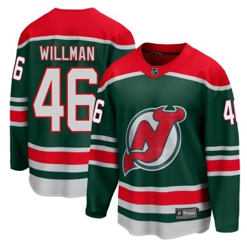 Breakaway Fanatics Branded Youth Max Willman New Jersey Devils 2020/21 Special Edition Jersey - Green