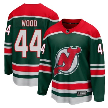 Breakaway Fanatics Branded Youth Miles Wood New Jersey Devils 2020/21 Special Edition Jersey - Green