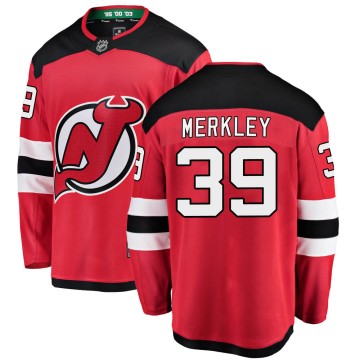 Breakaway Fanatics Branded Youth Nicholas Merkley New Jersey Devils Home Jersey - Red