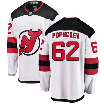Breakaway Fanatics Branded Youth Nikita Popugaev New Jersey Devils Away Jersey - White