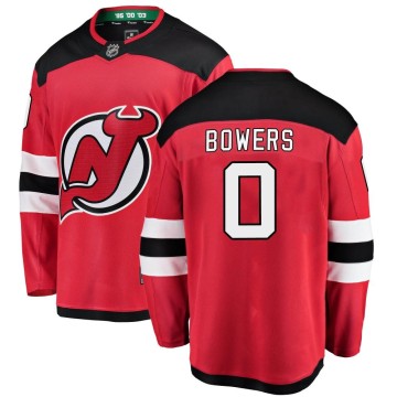 Breakaway Fanatics Branded Youth Shane Bowers New Jersey Devils Home Jersey - Red