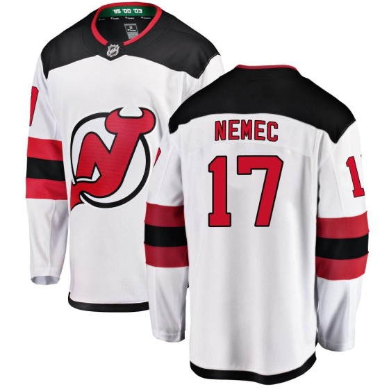 Breakaway Fanatics Branded Youth Simon Nemec New Jersey Devils Away Jersey - White