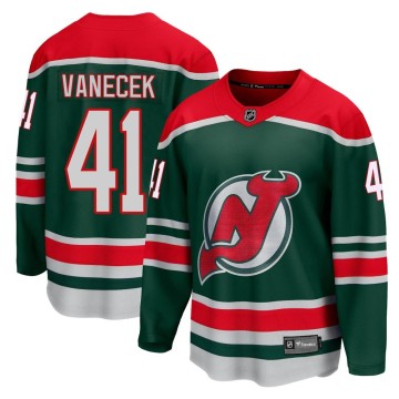Breakaway Fanatics Branded Youth Vitek Vanecek New Jersey Devils 2020/21 Special Edition Jersey - Green