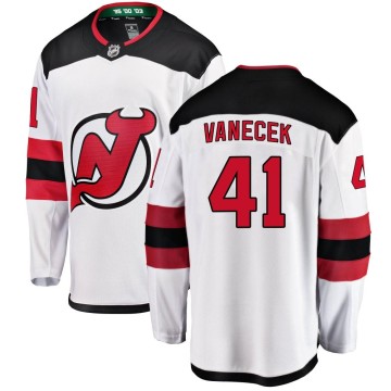 Breakaway Fanatics Branded Youth Vitek Vanecek New Jersey Devils Away Jersey - White