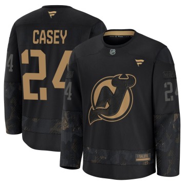 Premium Fanatics Men's Seamus Casey New Jersey Devils 2024 Military Appreciation Practice Jersey - Black